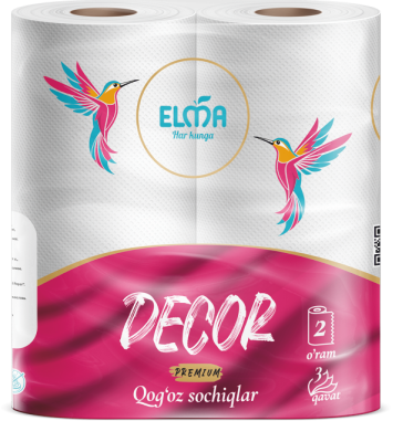 Бумажные полотенца Elma Decor 2 шт., 100% Целлюлоза, 3 слоя, 12 м (412)