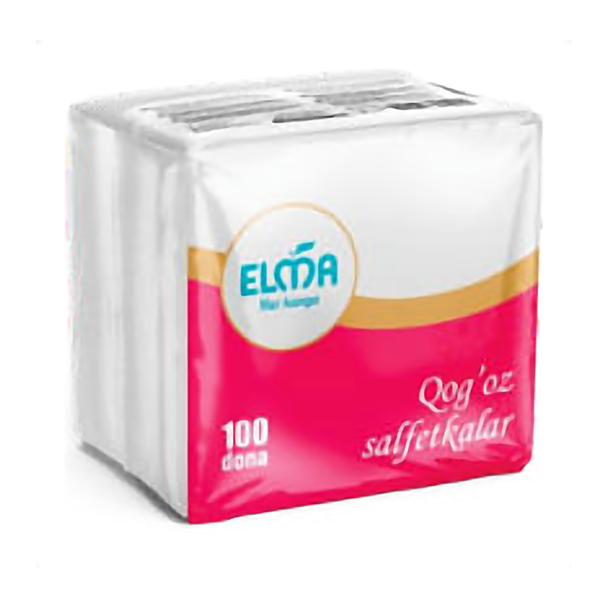 Бумажные салфетки Elma 23×23 100 шт., 100% Целлюлоза, 1 слой, 23×23 см (213)
