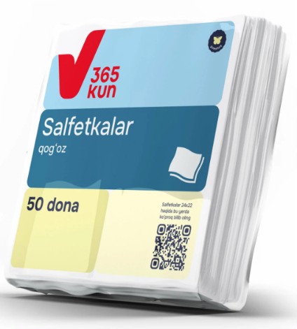 САЛФЕТКИ 365 kun 24Х22 50 ШТ