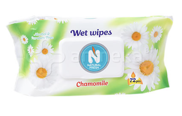 NATURAL FRESH Влажные салфетки Chamomile 72шт