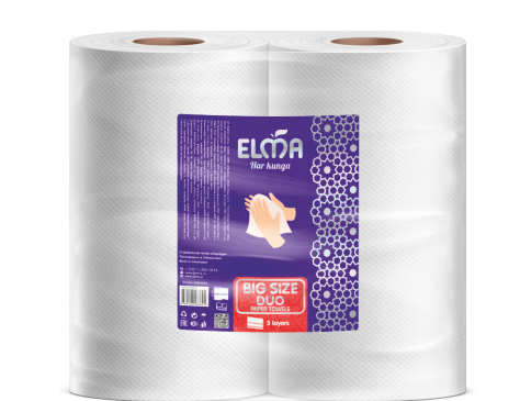 Бумажные полотенца Elma Big Size Duo 2 шт., 100% Целлюлоза, 3 слоя, 19 м (417)