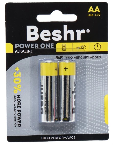 Батарейка Beshr POWER ONE AA 2B LR6-BP2, 2шт