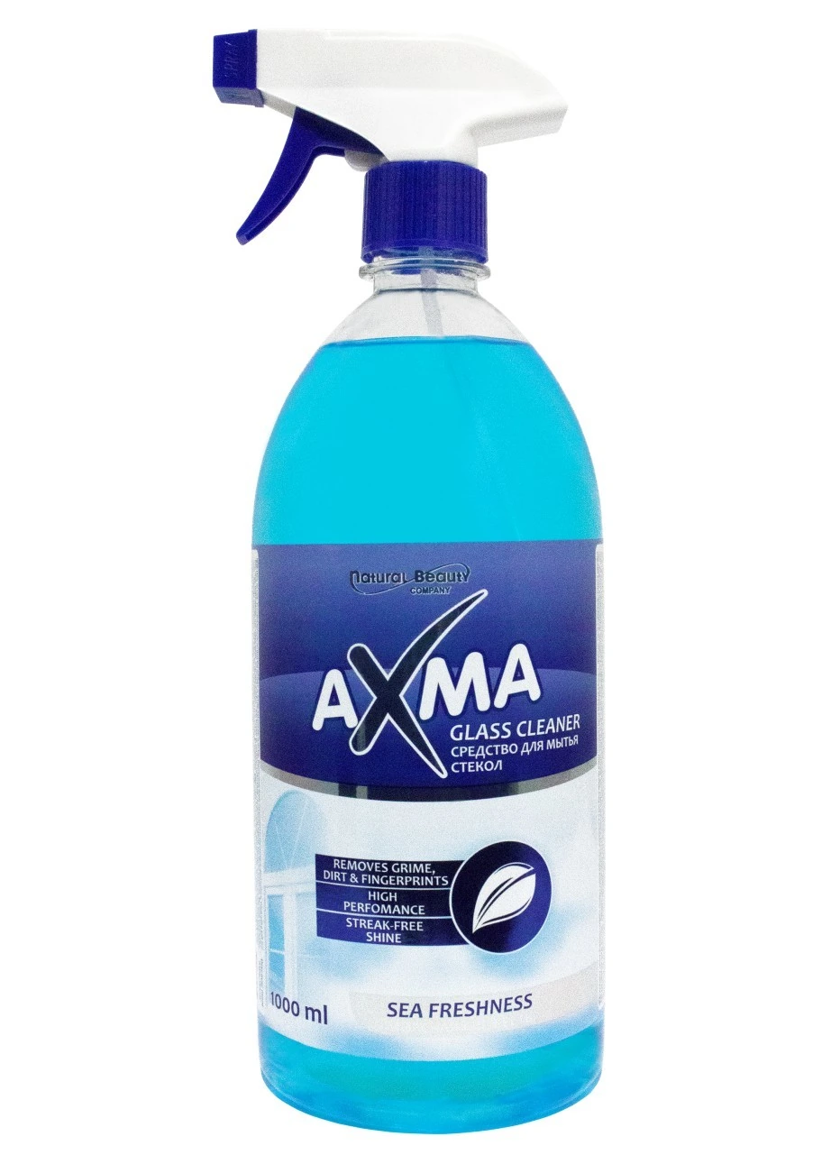 Средство для мытья стекол "AXMA" 1 л, Морская свежесть, (407)