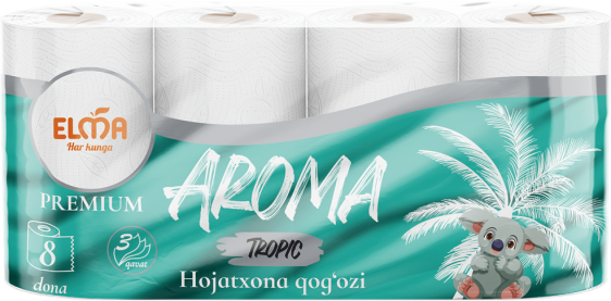 Туалетная бумага Elma Tropic (Aroma) 8 шт., 100% Целлюлоза, 3 слоя, 18 м (110)