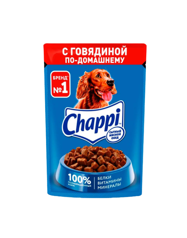 Chappi влажный корм, вкус говядины, 85г