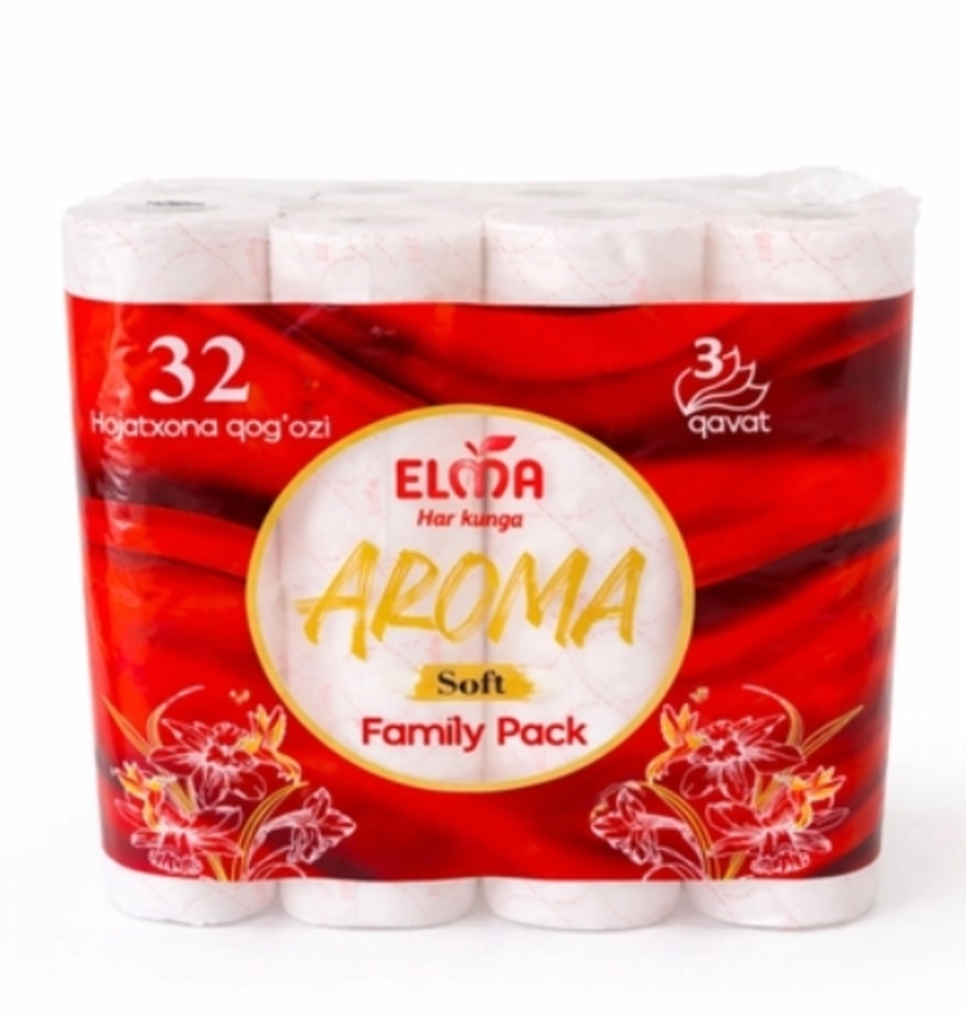 Туалетная бумага Elma Family pack (Aroma) 32 шт., 100% Целлюлоза, 3 слоя, 17 м (119)