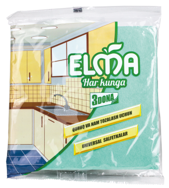 Универсальные чистящие салфетки Elma 3 шт., 38×38 см (606)