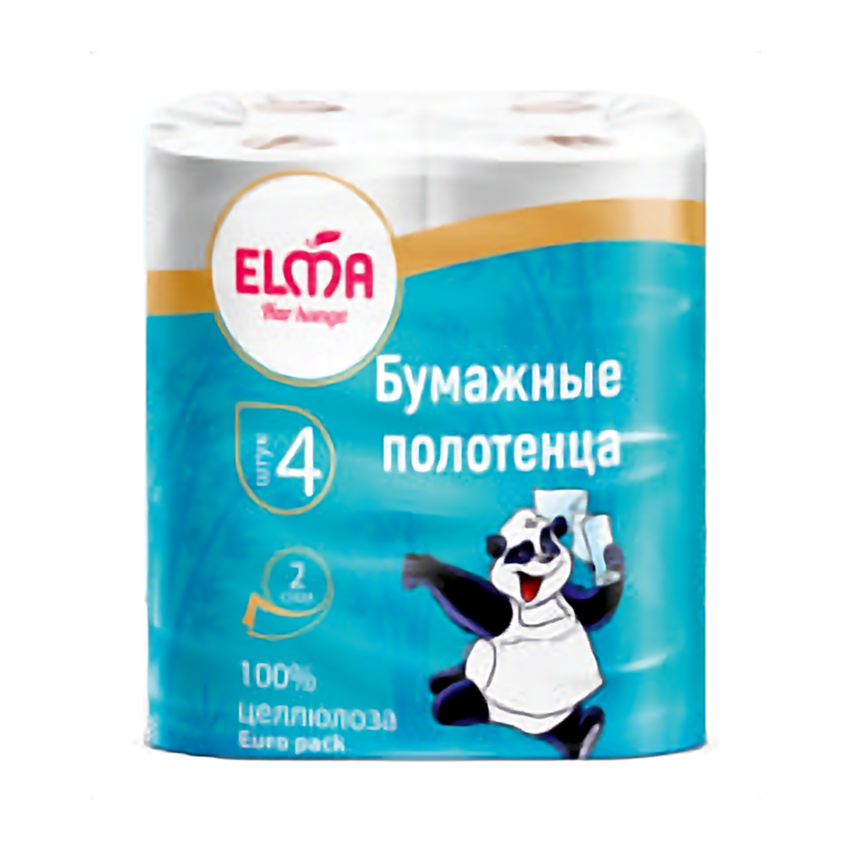 Бумажные полотенца Elma 4 шт., 100% Целлюлоза, 2 слоя, 12 м (401)